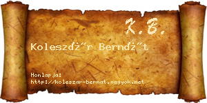Koleszár Bernát névjegykártya
